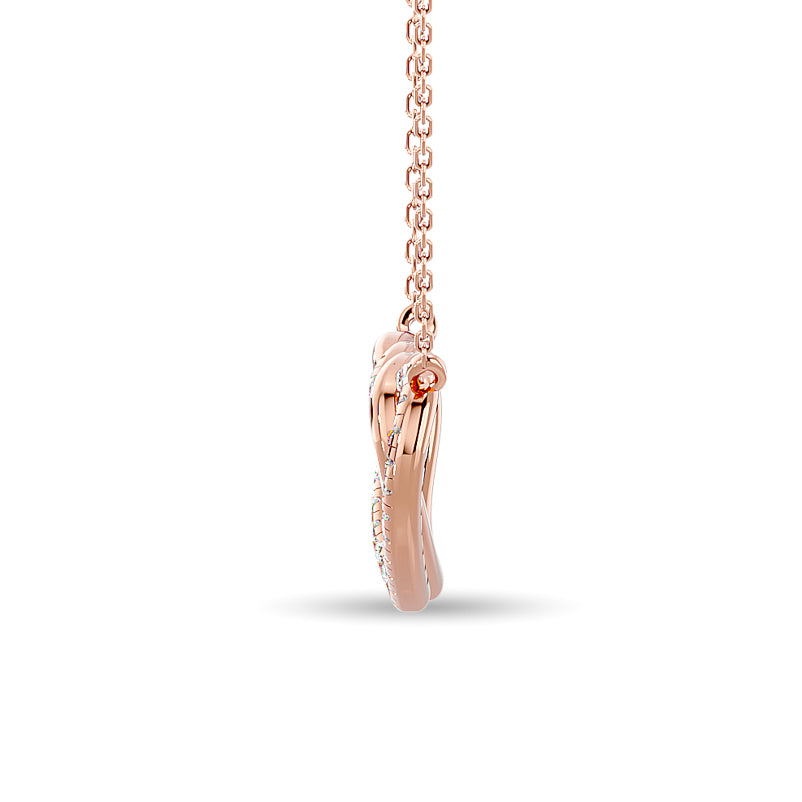 Diamond Duel Heart Fashion Necklace 1/8 Ct Tw In 10K Rose Gold
