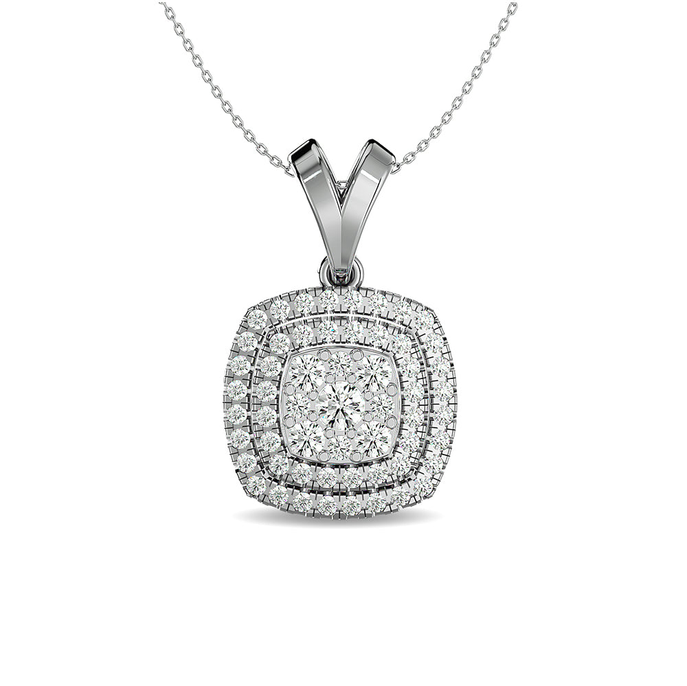 Diamond 1/2 Ct Tw Fashion Pendant In 14K White Gold