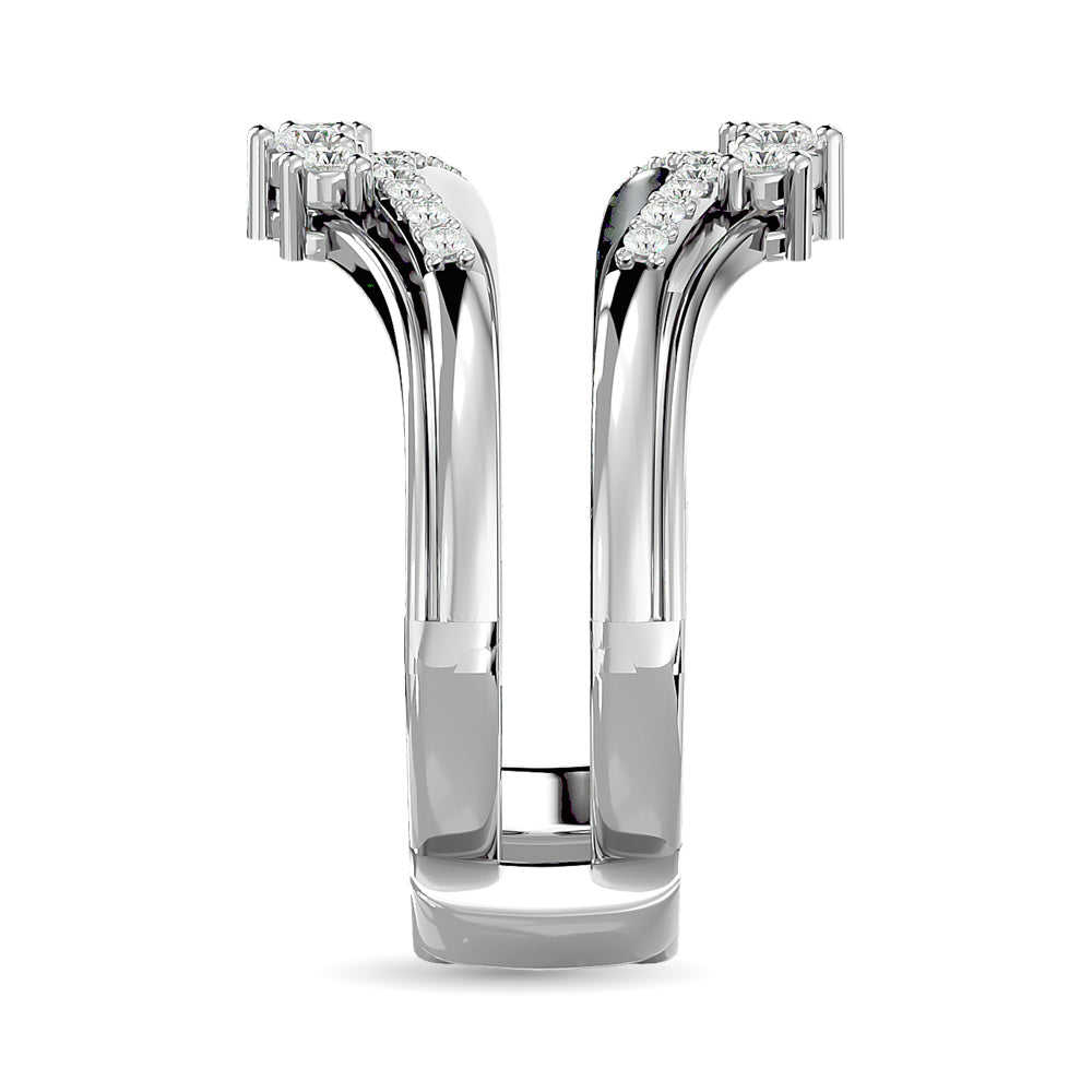 Diamond Guard Ring 1/4 Ct Tw In 10K White Gold