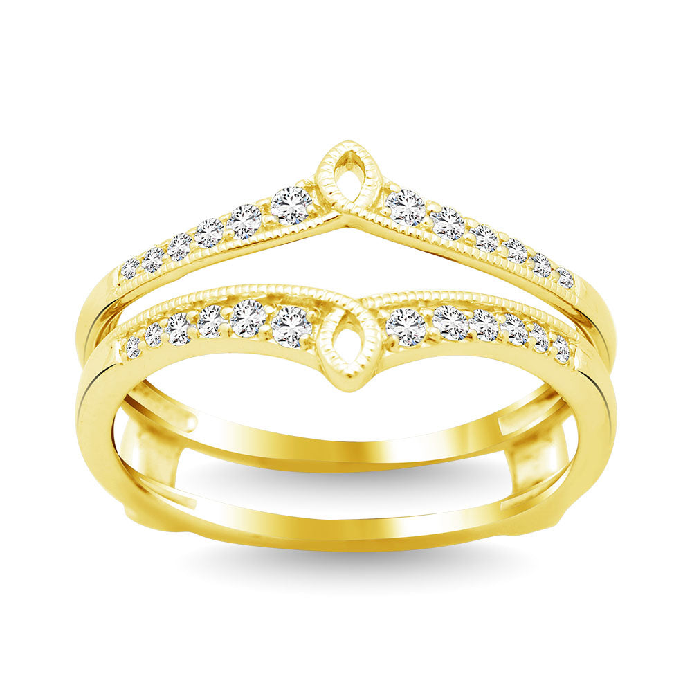 Diamond Guard Ring 1/5 Ct Tw In 10K Yellow Gold
