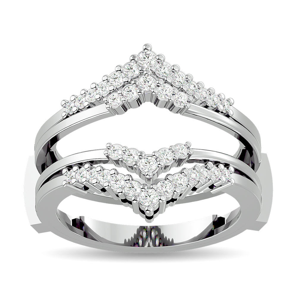 Diamond 1/3 ct tw Round Cut Guard Ring in 10K White Gold
