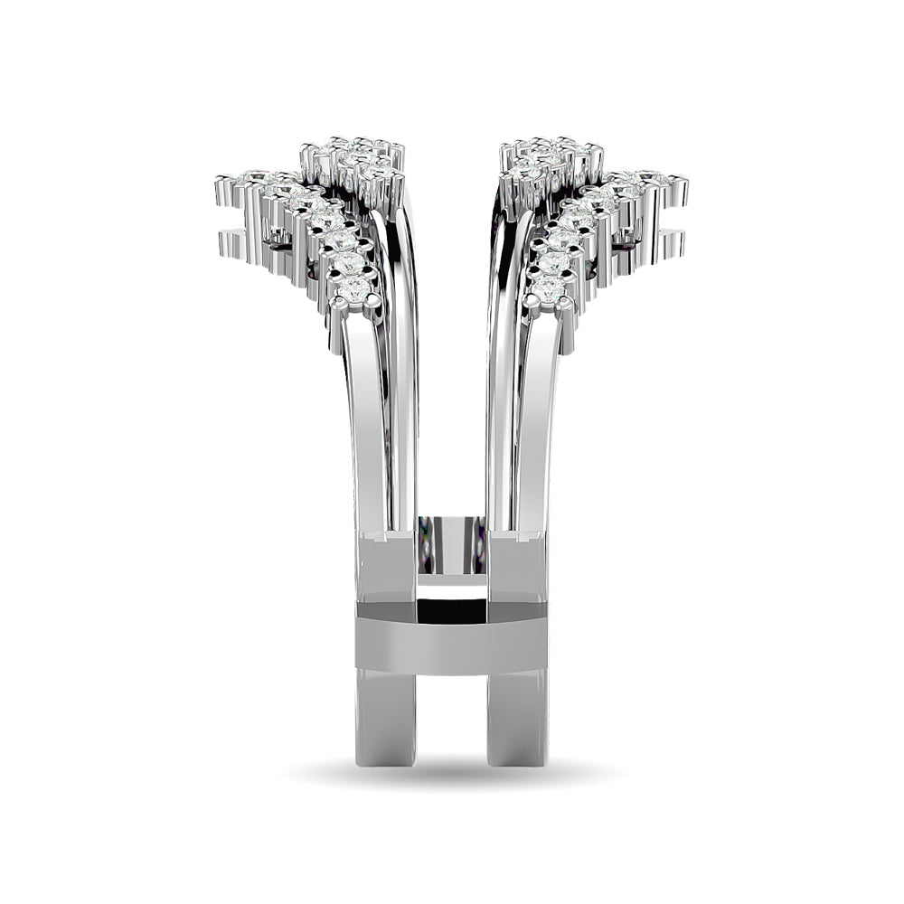 Diamond 1/3 Ct Tw Round Cut Guard Ring In 10K White Gold