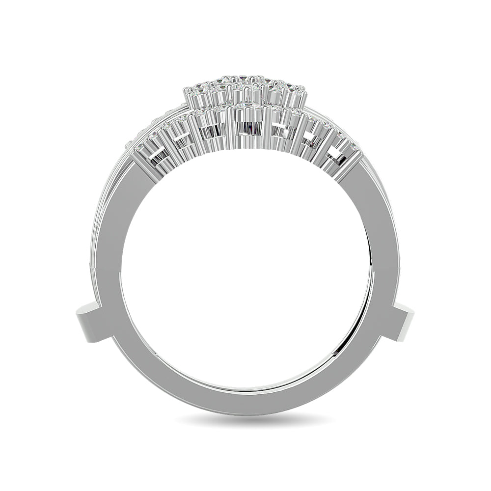 Diamond 1/3 ct tw Round Cut Guard Ring in 10K White Gold