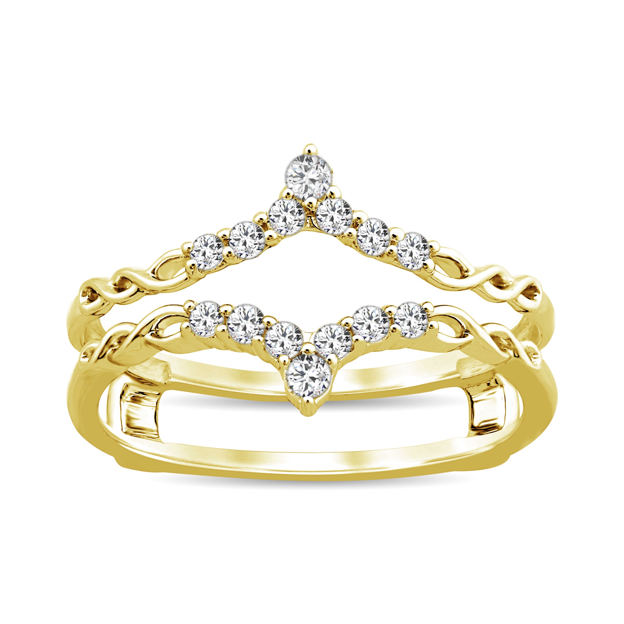 Diamond Guard Ring 1/4 Ct Tw In 10K Yellow Gold