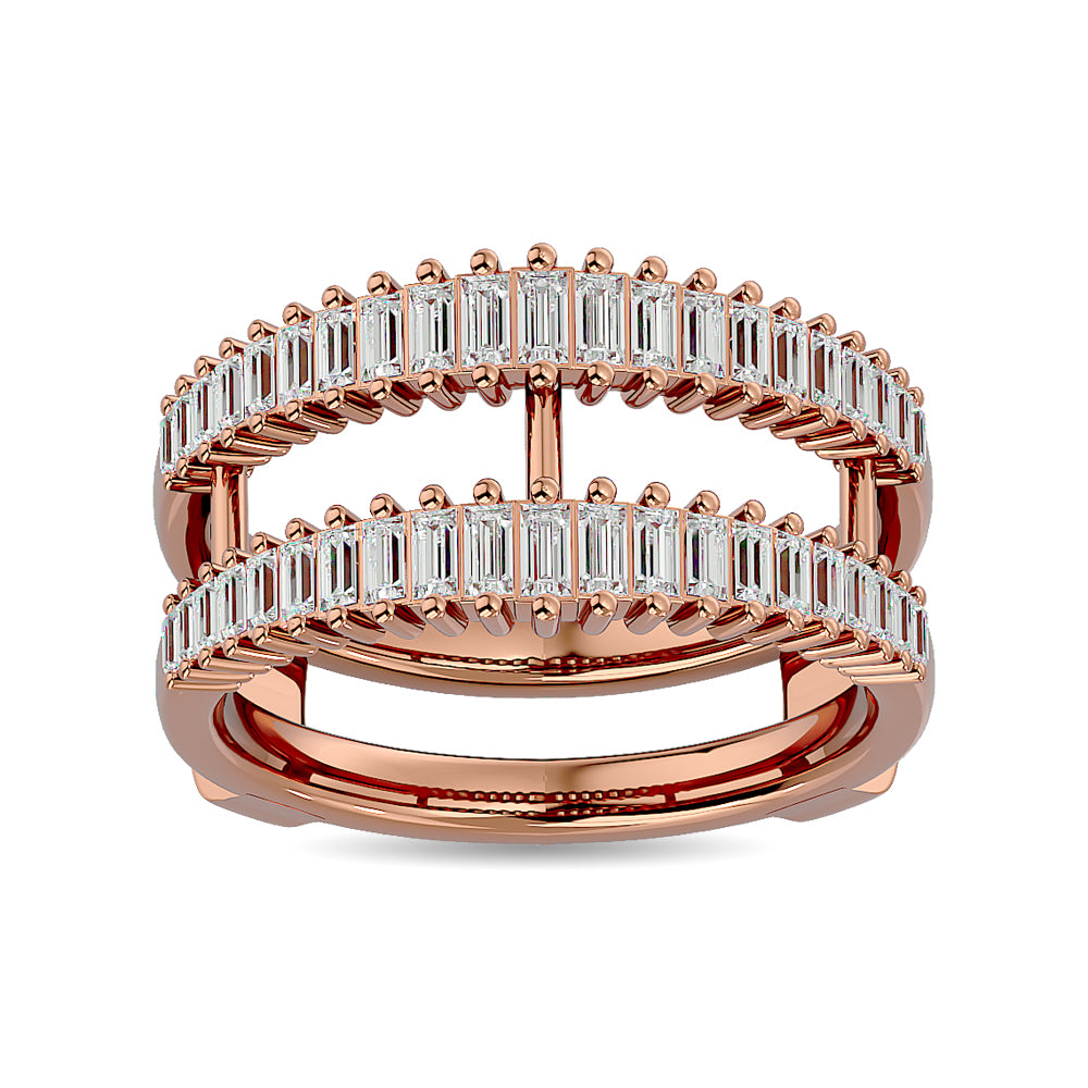 Diamond Guard Ring 5/8 Ct Tw In 14K Rose Gold