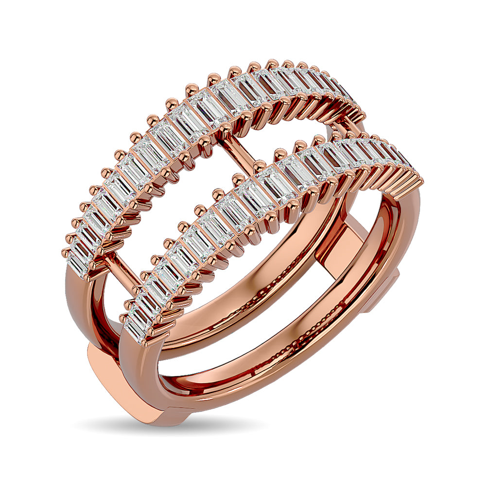 Diamond Guard Ring 5/8 Ct Tw In 14K Rose Gold