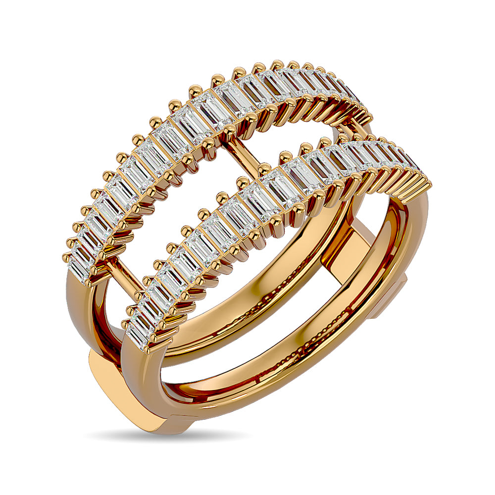 Diamond Guard Ring 5/8 Ct Tw In 14K Yellow Gold