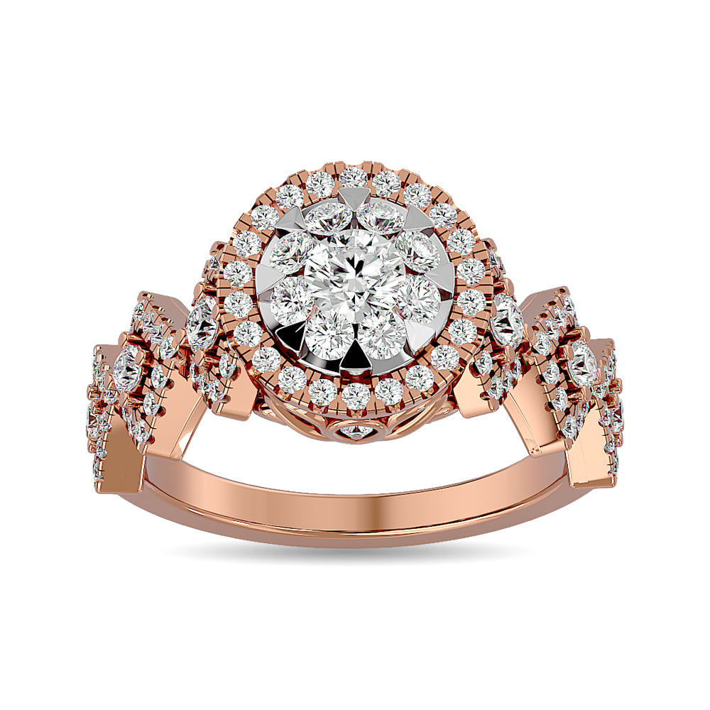 Diamond Engagement Ring 1 1/6 Ct Tw In 14K Rose Gold