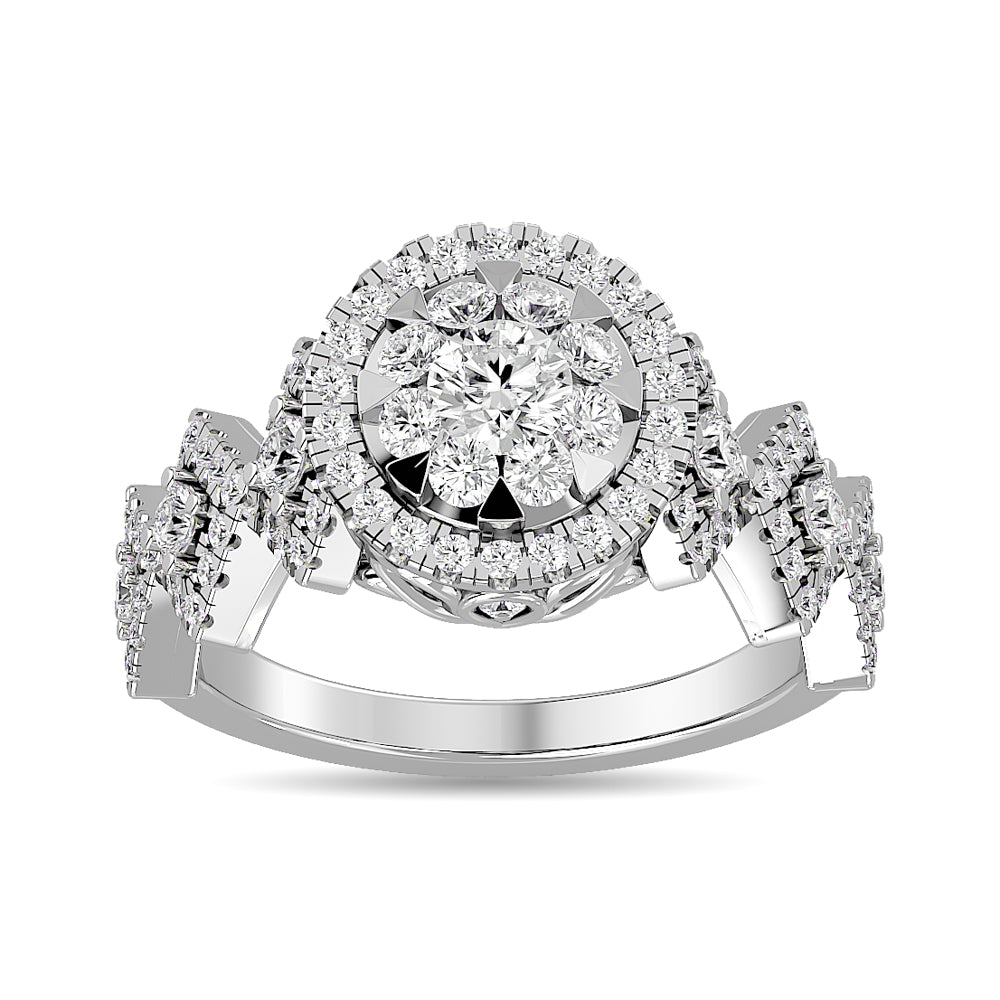 Diamond Engagement Ring 1 1/6 Ct Tw In 14K White Gold