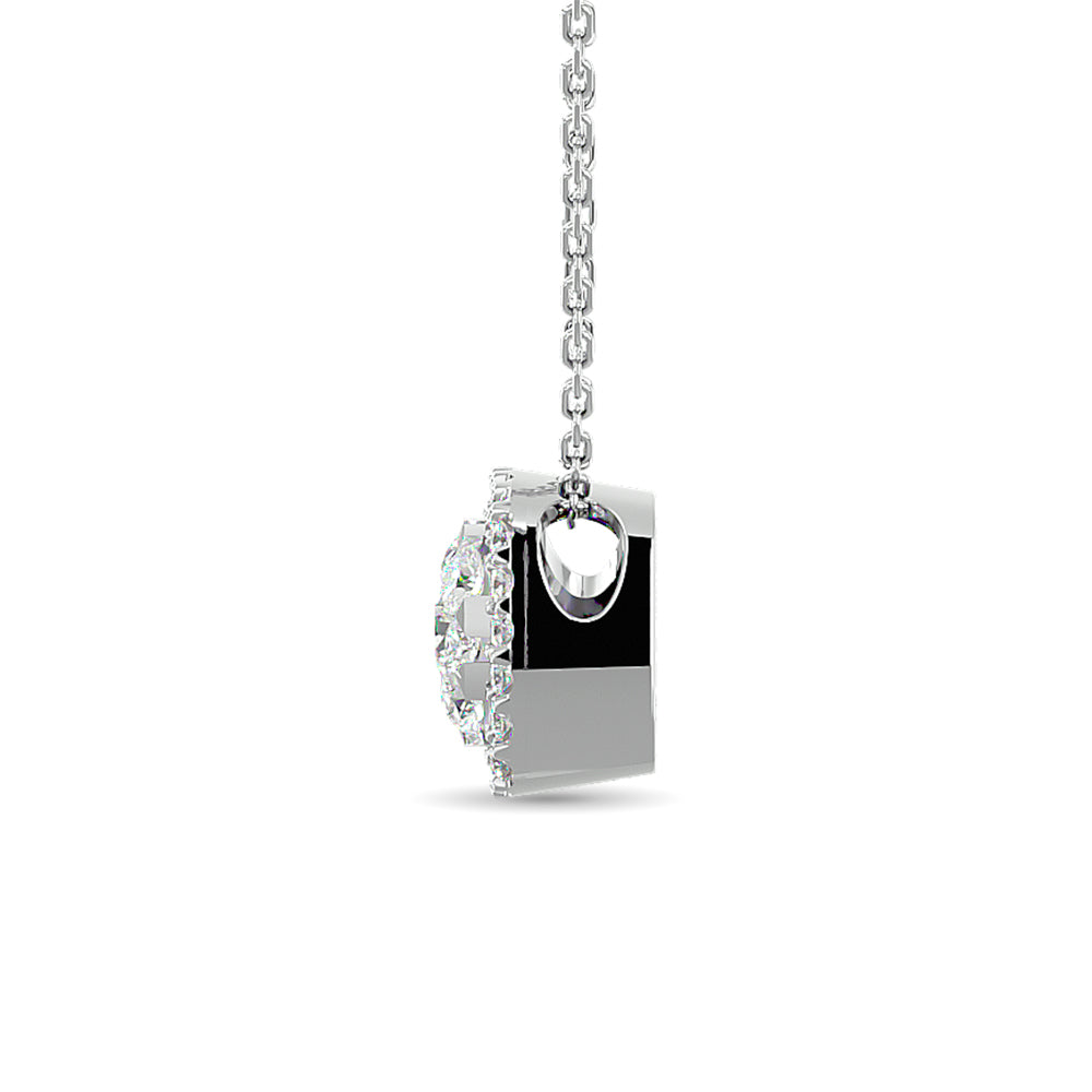 Diamond Round Shape Pendant 1/2 ct tw Round Cut in 14K White Gold