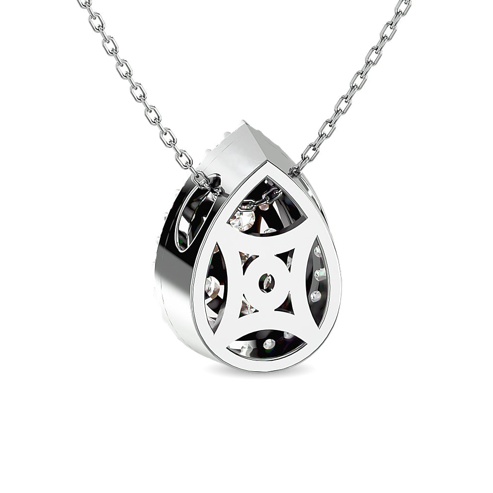Diamond 1/2 Ct Tw Pear Shape Fashion Pendant In 14K White Gold