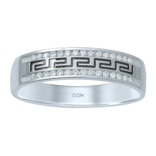 14K White 0.19-0.21Ct D-Mens Band