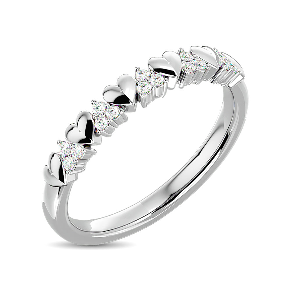 Diamond 1/10 Ct Tw Heart Stackable Ring In 10K White Gold
