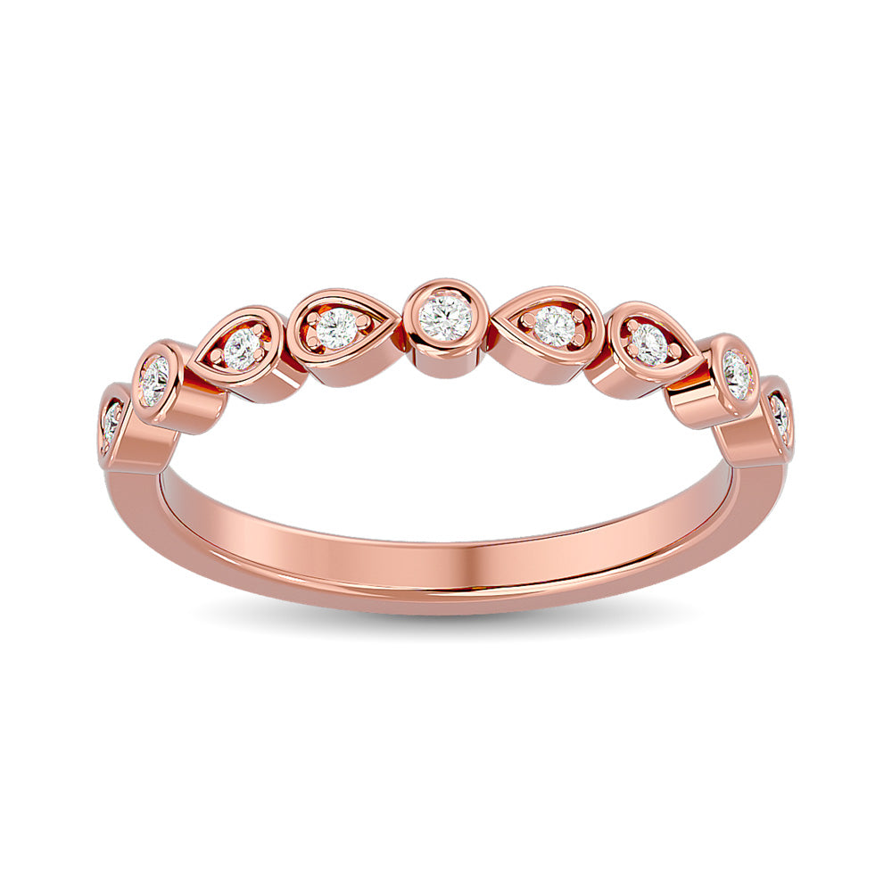 Diamond Stackable Band 1/10 Ct Tw In 10K Rose Gold