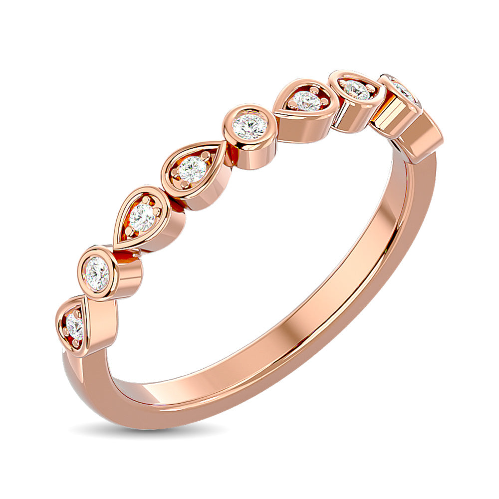 Diamond Stackable Band 1/10 Ct Tw In 10K Rose Gold