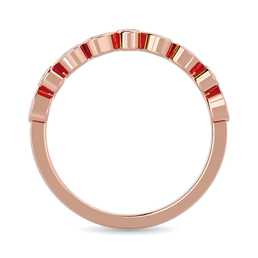 Diamond Stackable Band 1/10 Ct Tw In 10K Rose Gold
