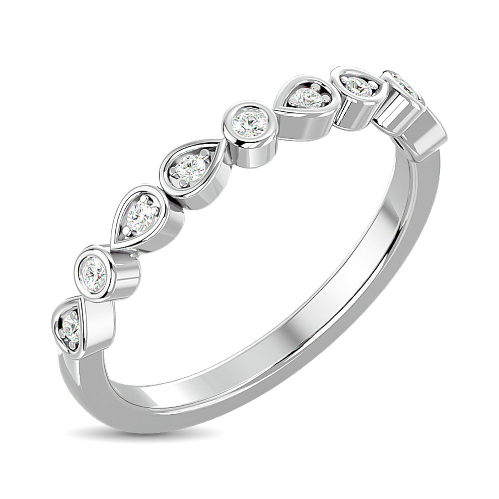 Diamond Stackable Band 1/10 Ct Tw In 10K White Gold