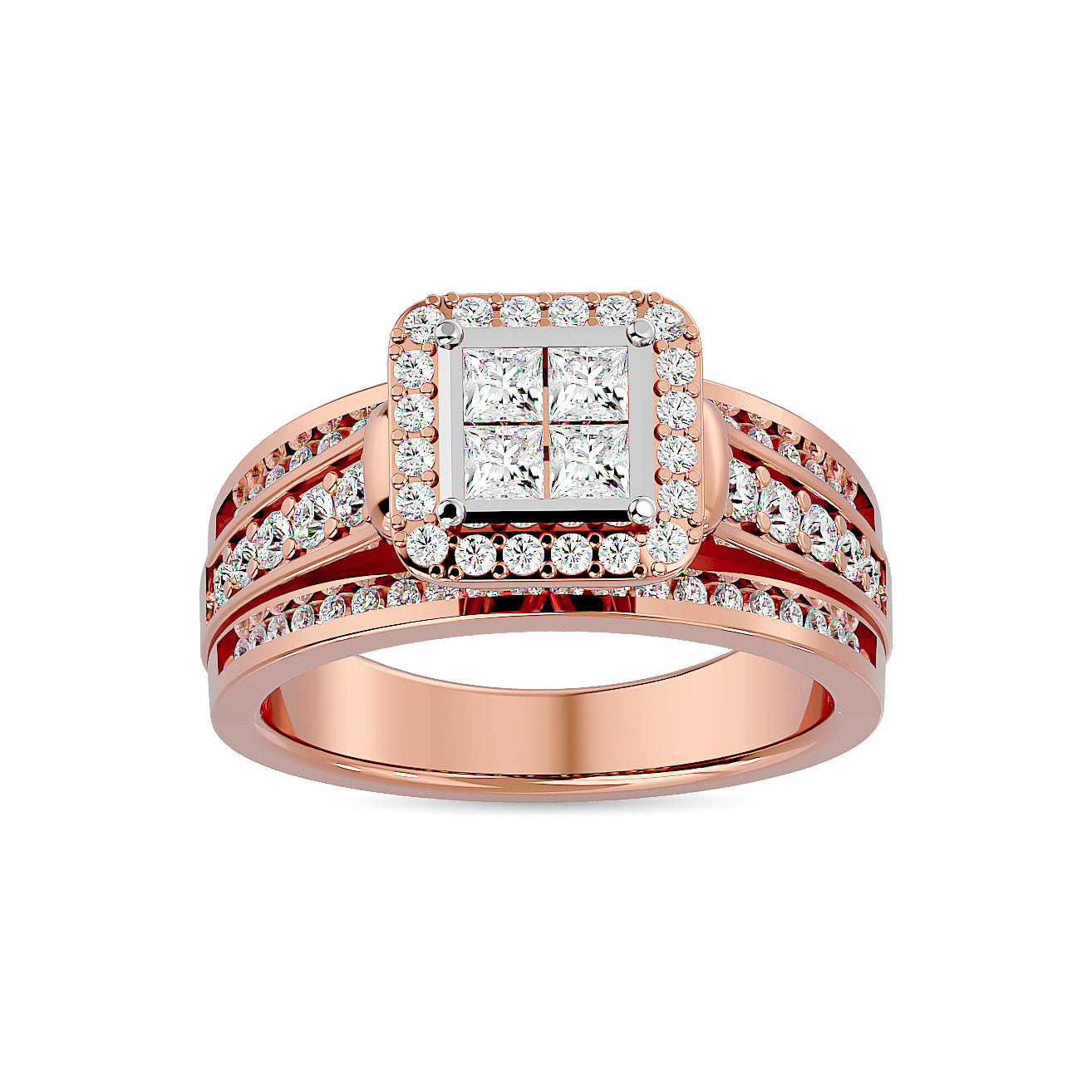 Diamond Engagement Ring 7/8 Ct Tw In 10K Rose Gold