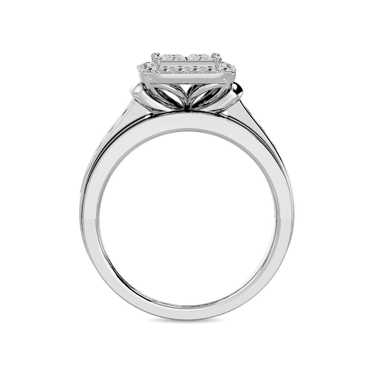Diamond Engagement Ring 7/8 Ct Tw In 10K White Gold