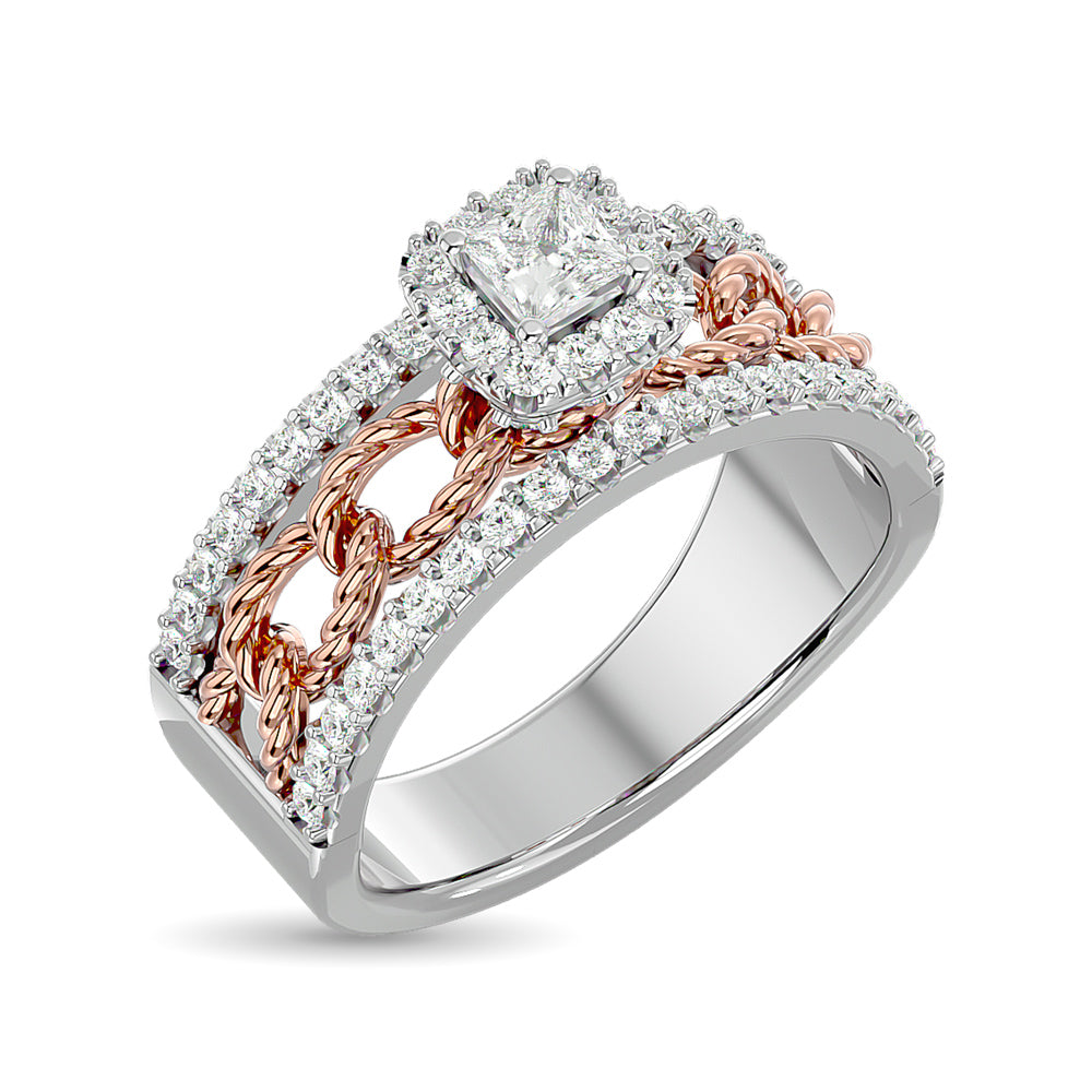 14K White Gold 3/4 Ct.Tw. Diamond Engagement Ring