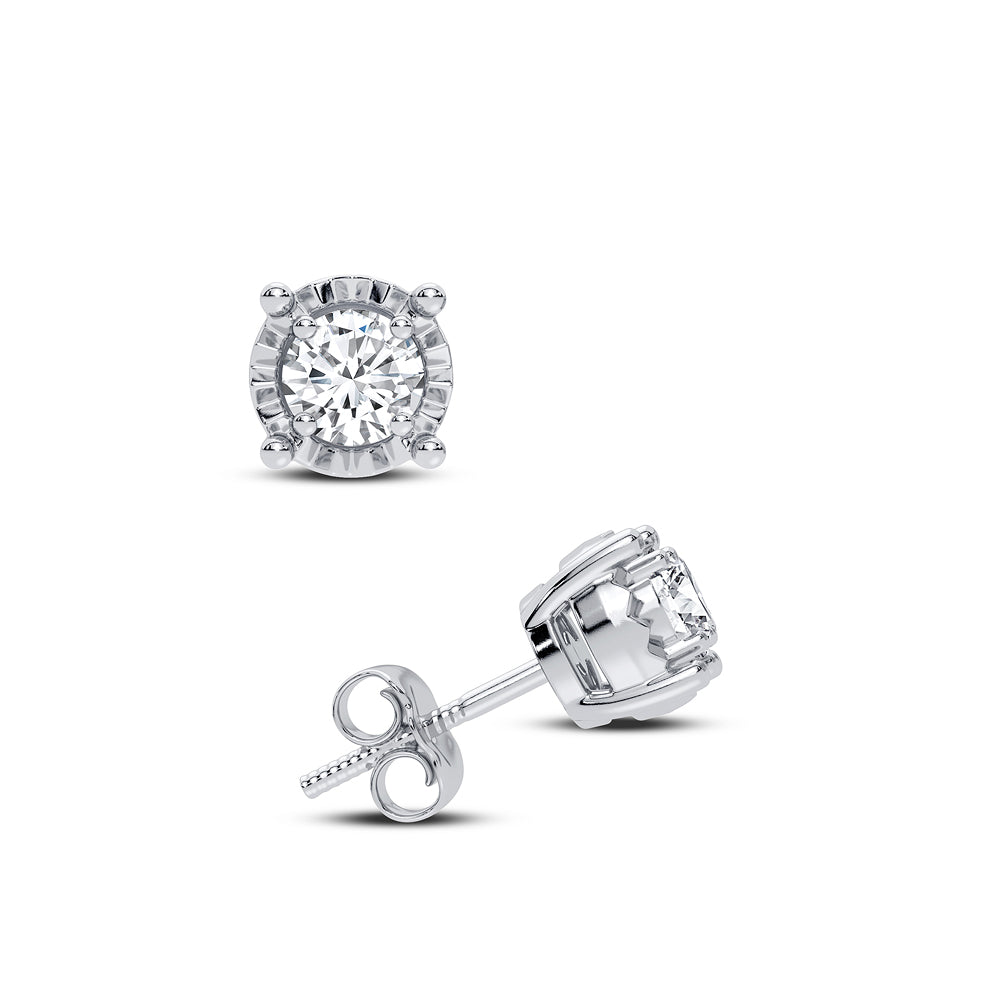 10K White Gold Beautiful 0.10Ct Diamond Earring