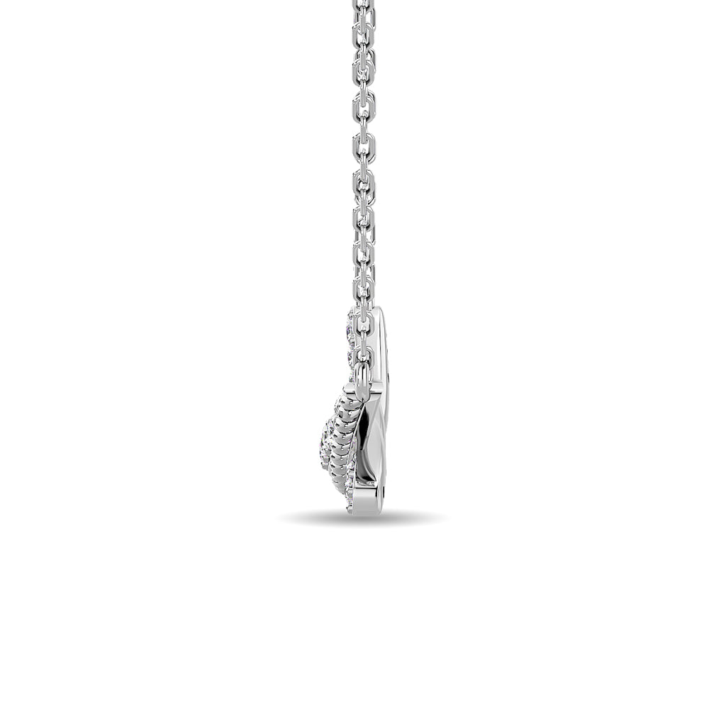 Diamond Round Cut Fashion Necklace 1/6 ct tw in 10K White Gold