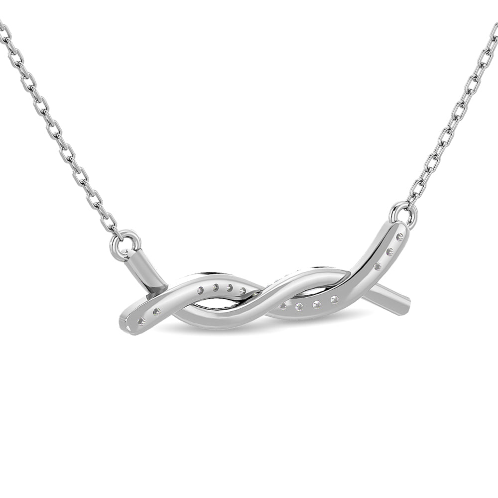 Diamond Round Cut Fashion Necklace 1/6 ct tw in 10K White Gold