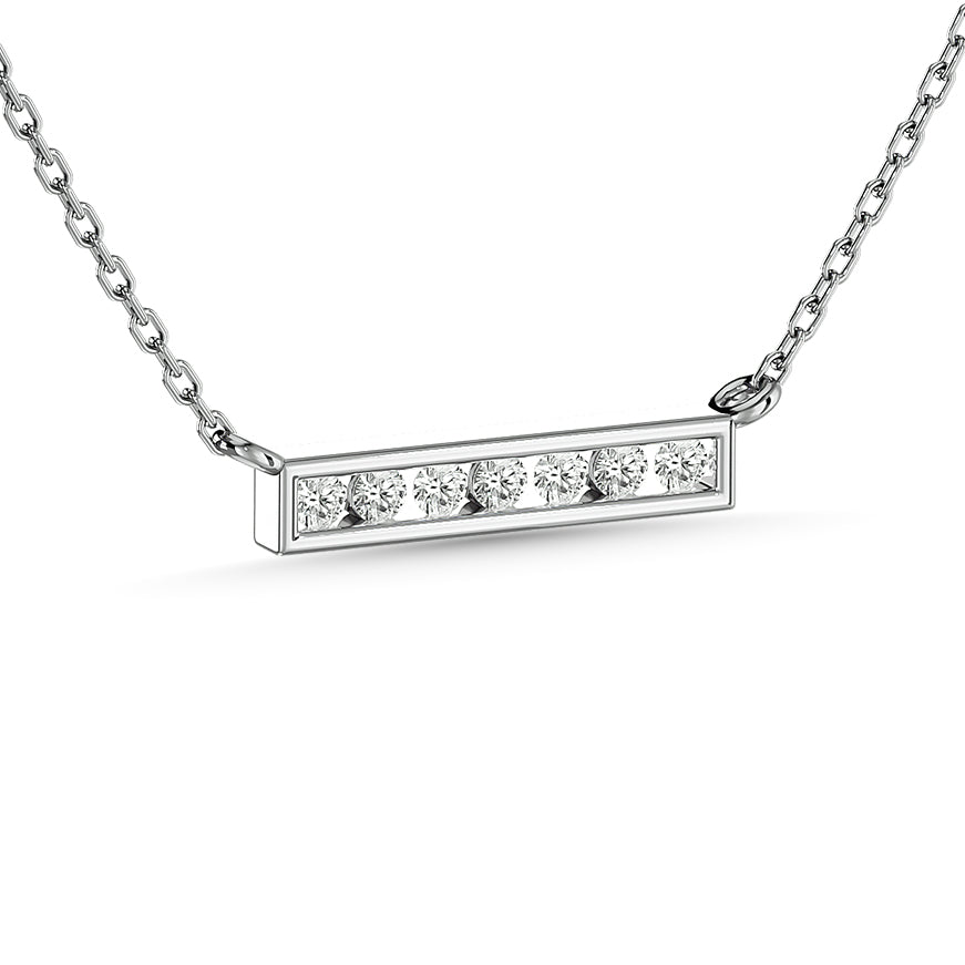 Diamond Round Cut Fashion Necklace 1/4 ct tw in 10K White Gold