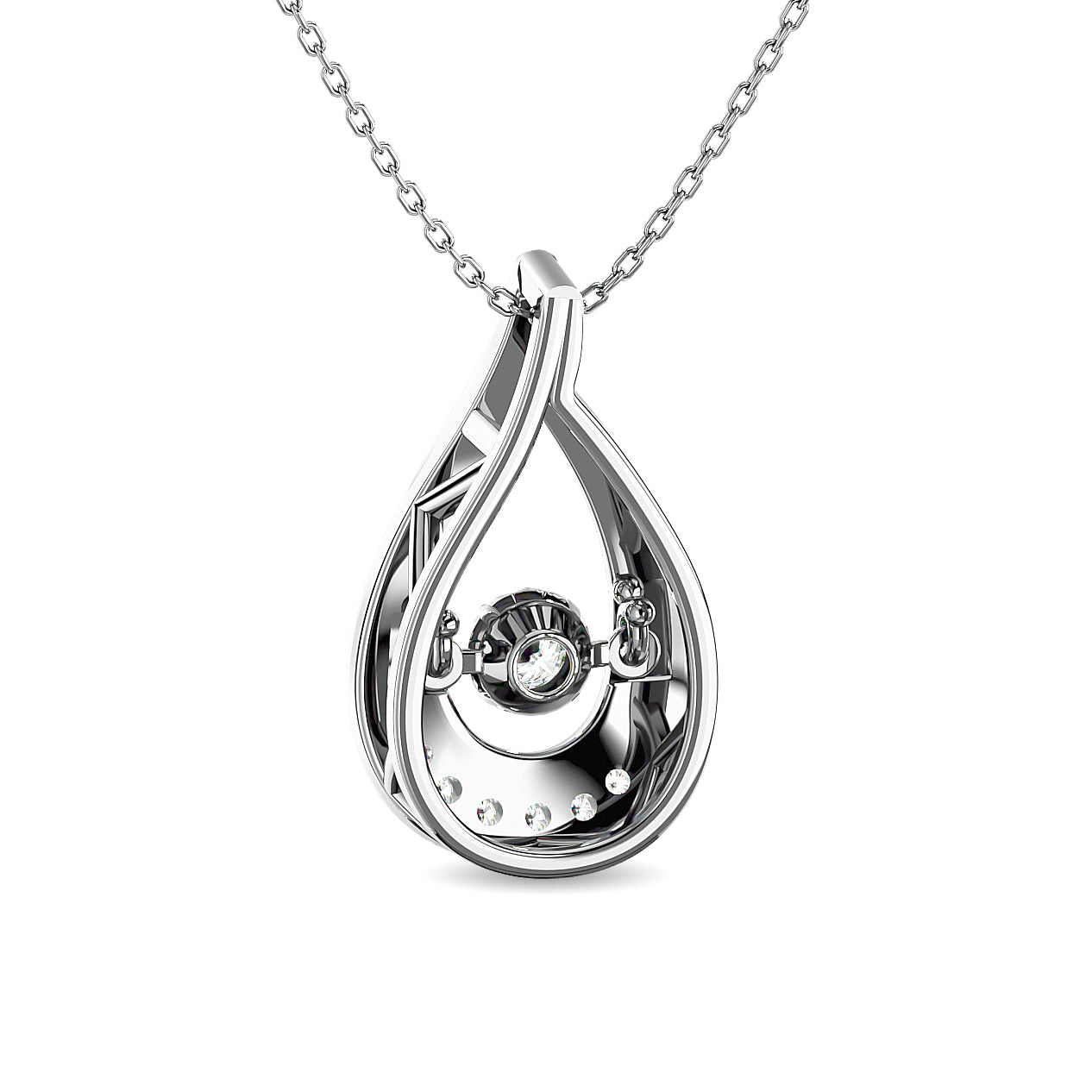 Diamond 1/10 ct tw Fashion Pendant in 10K White Gold