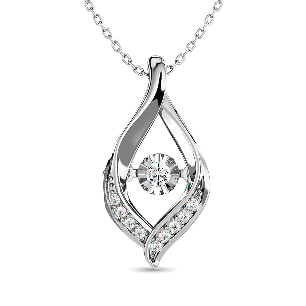 Diamond Slide Pendant 1/10 Ct Tw In 10K White Gold