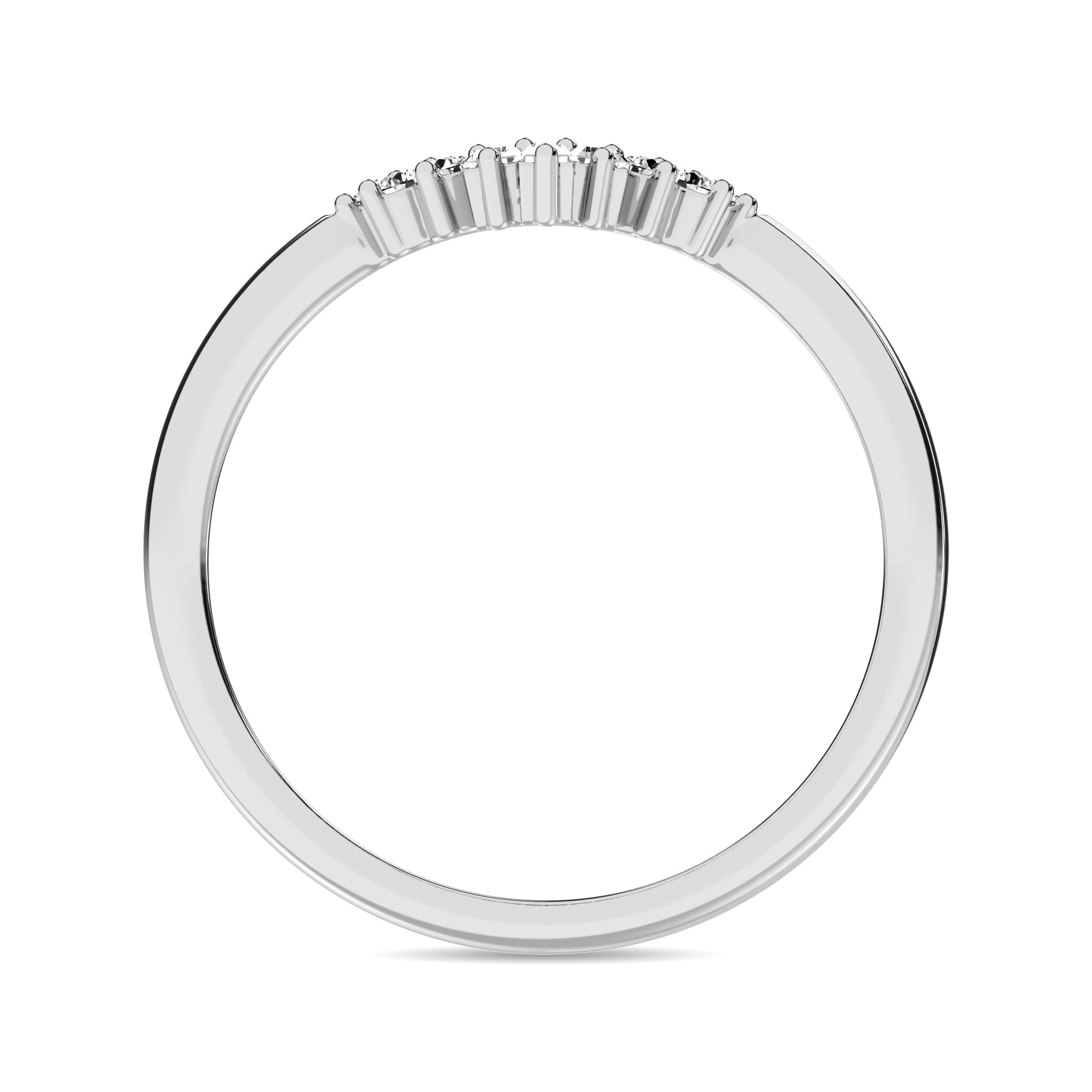 Diamond 1/6 Ct Tw Round And Baguette Fashion Ring In 10K White Gold
