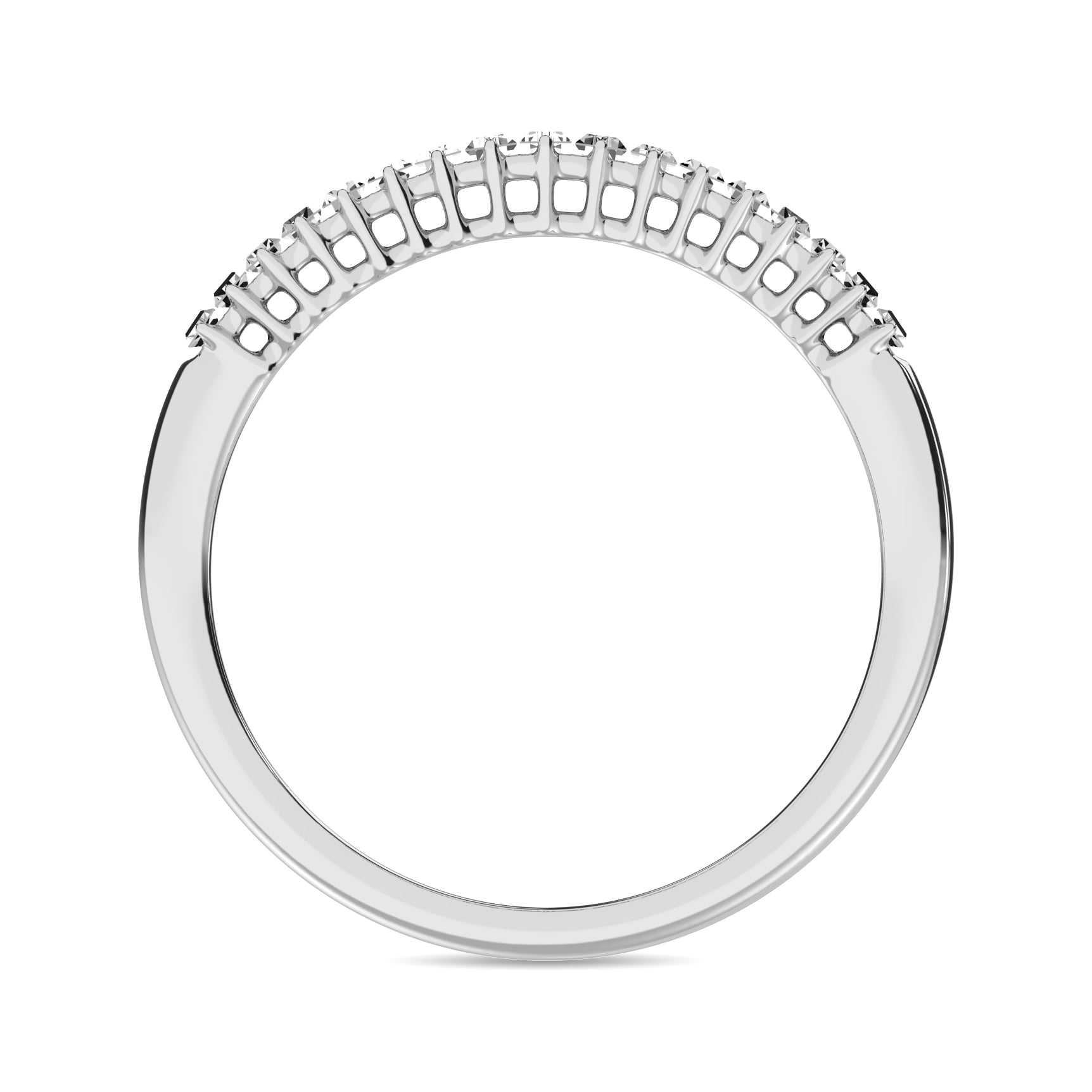 Diamond 1/5 Ct Tw Round And Baguette Anniversary Ring In 10K White Gold