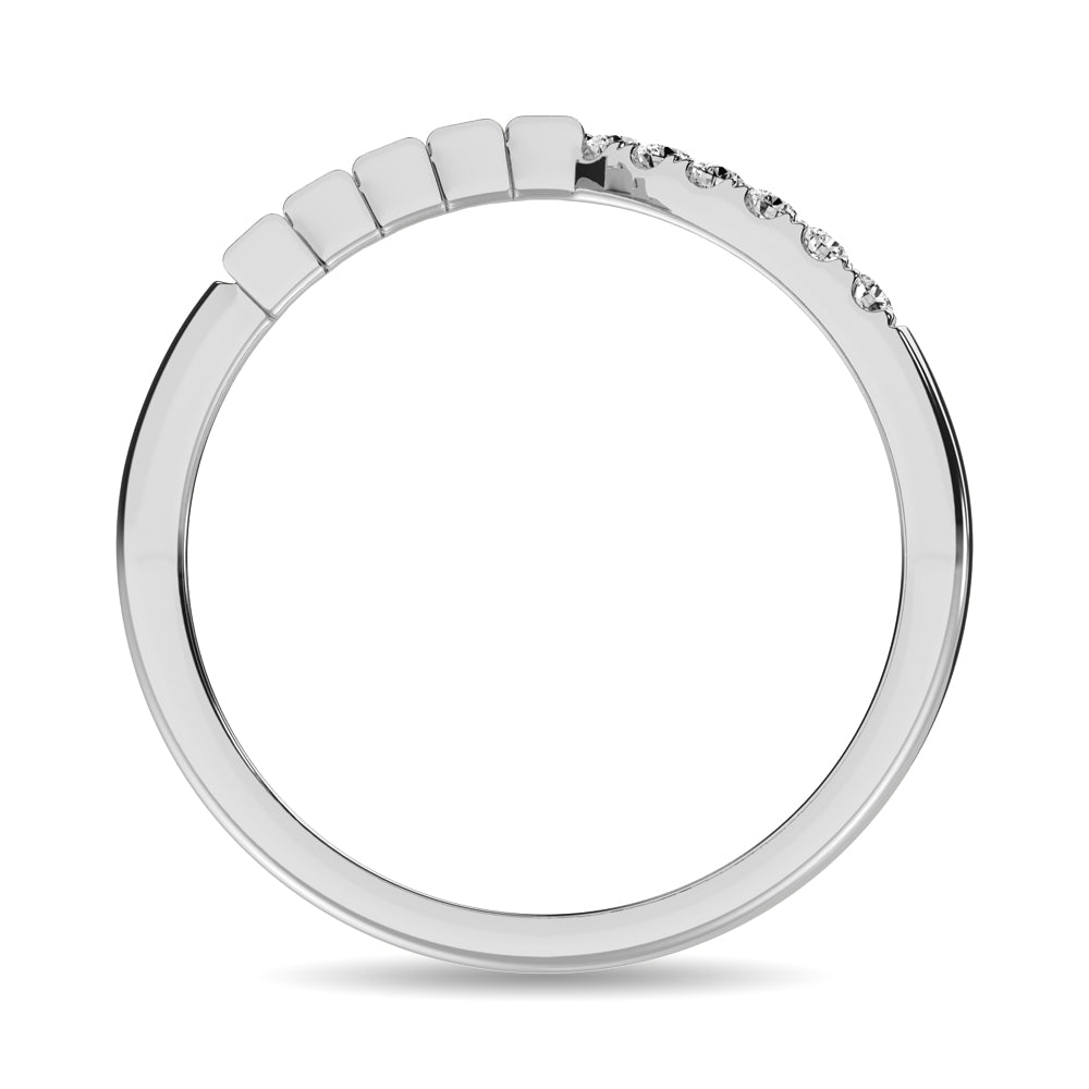 Diamond 1/4 Ct Tw Round And Baguette Band In 10K White Gold