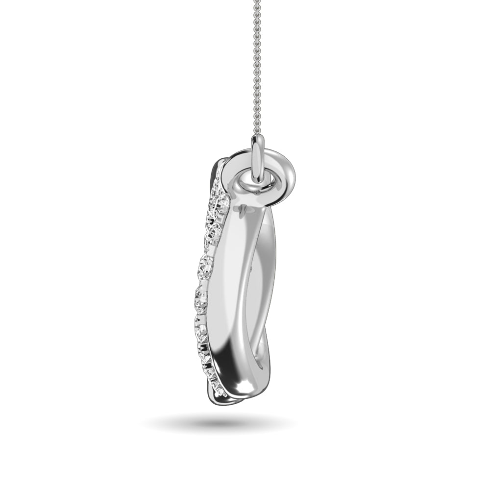 Diamond 1/20 Ct Tw Symatrical Oval Necklace In 10K White Gold