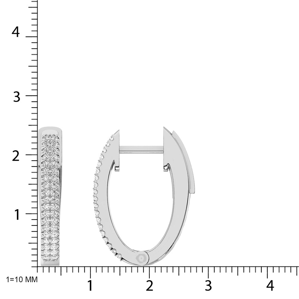 Diamond 1/4 Ct Tw Hoop Earrings In 10K White Gold