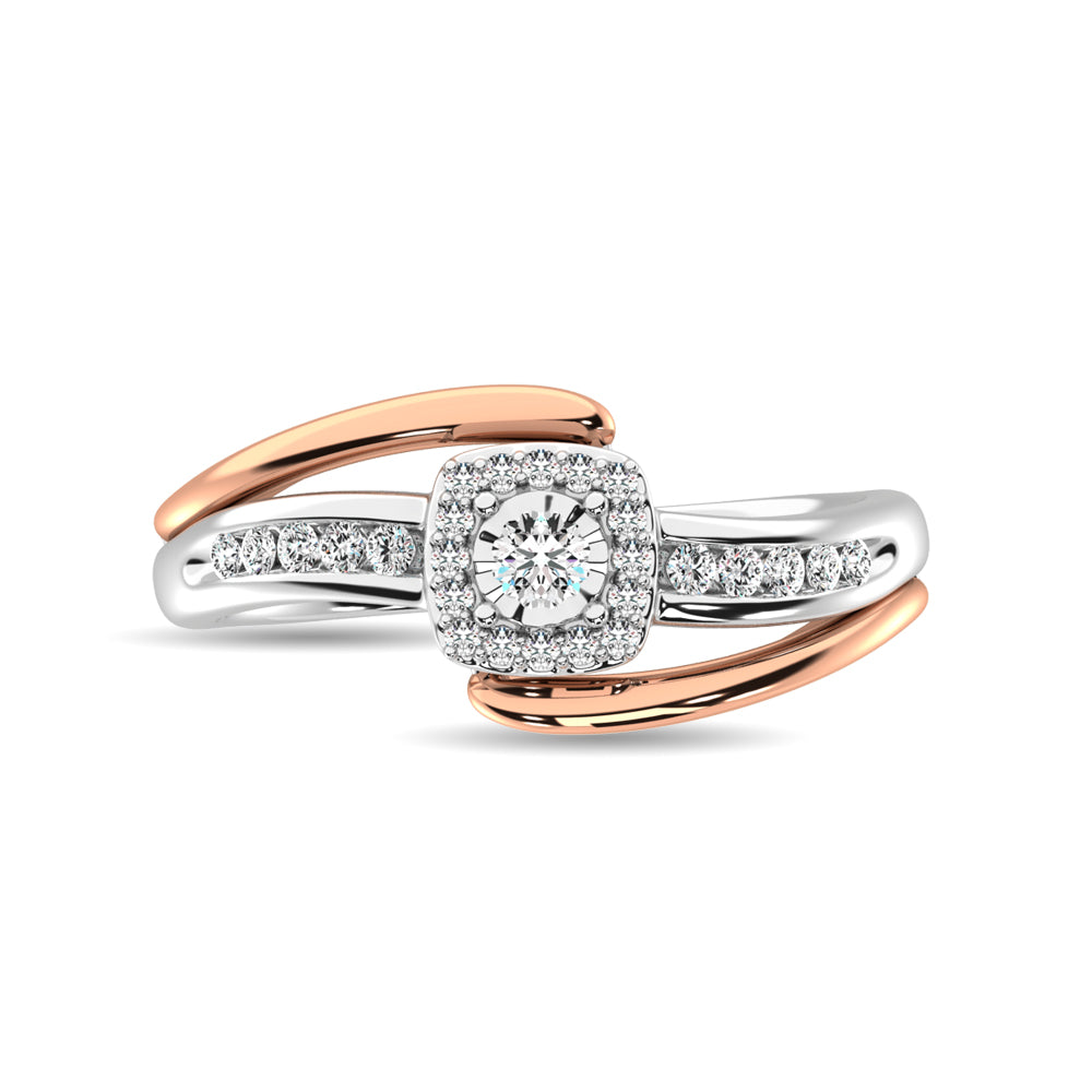 Diamond 1/6 Ct Tw Promise Ring In 10K Rose And White Gold