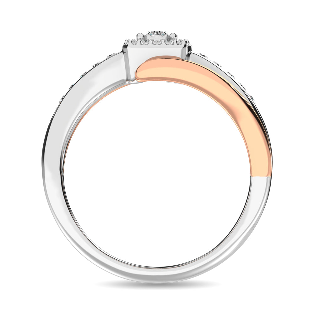 Diamond 1/6 ct tw Promise Ring in 10K Rose and White Gold