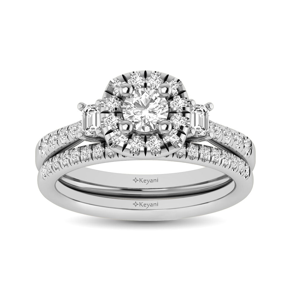 14Kt White Gold 1Ct.Tw. Diamond Keyani Bridal Ring