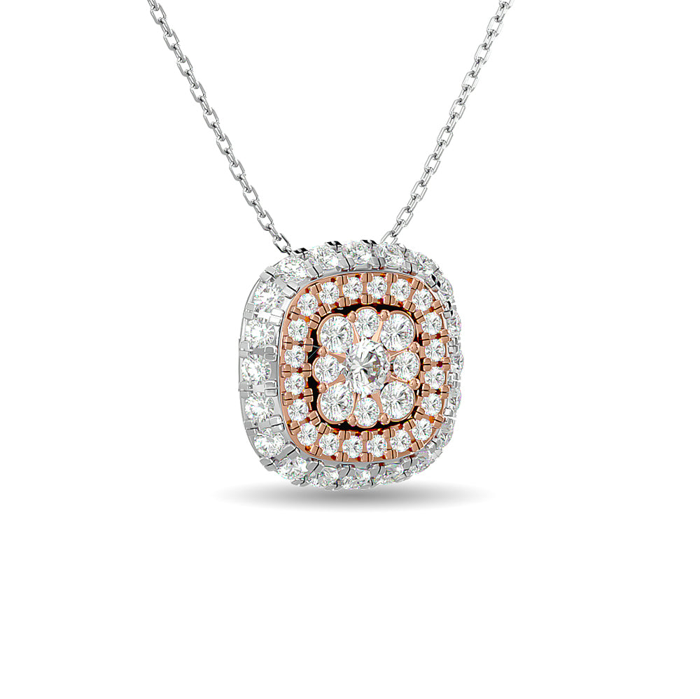 Diamond 1/2 ct tw Cluster Pendant in 14K Two Tone Gold
