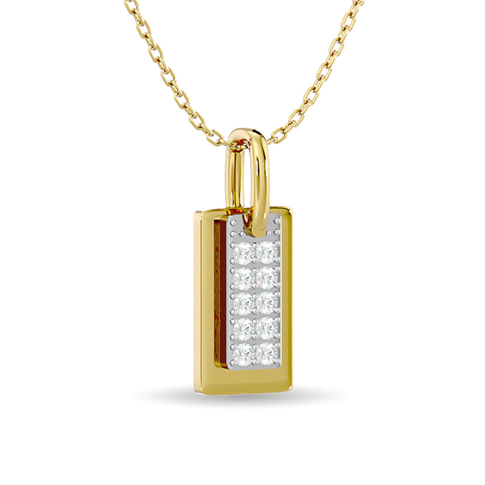 Diamond 1/10 ct tw Tag Pendant in 10K Yellow Gold