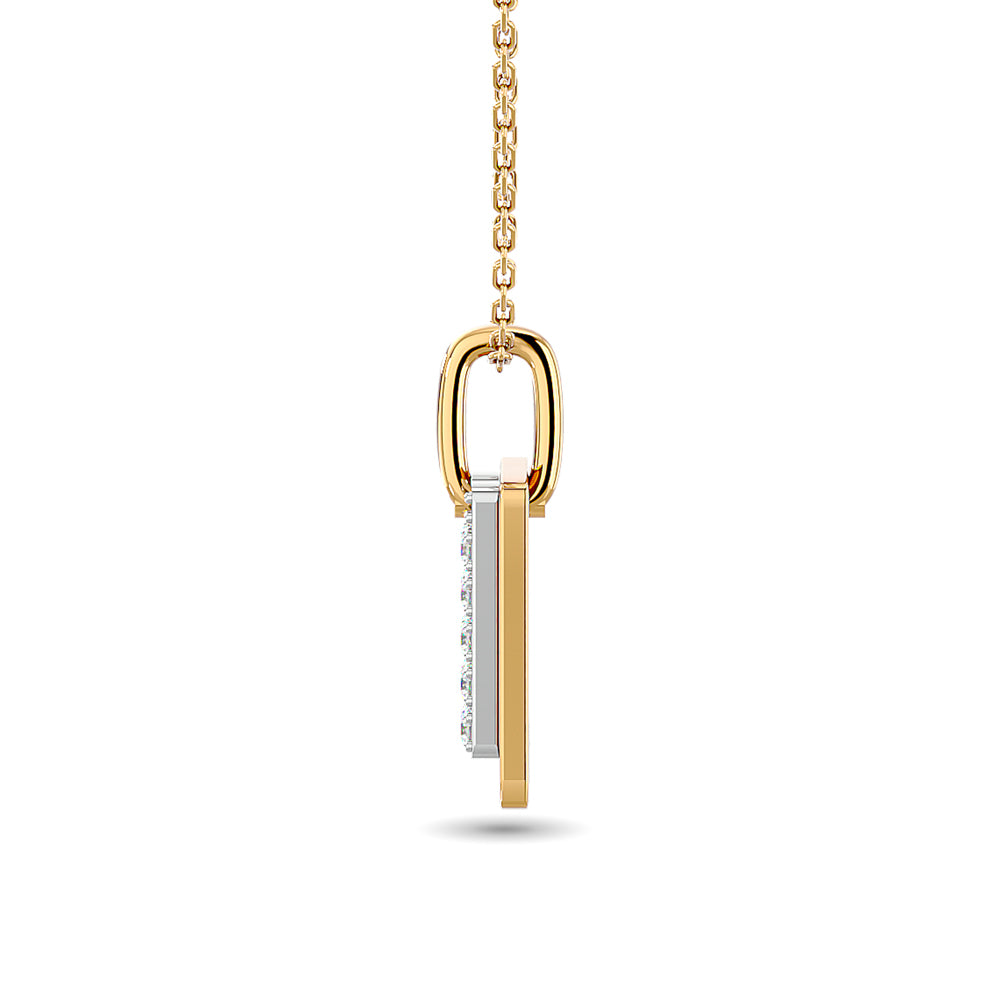 Diamond 1/10 Ct Tw Tag Pendant In 10K Yellow Gold