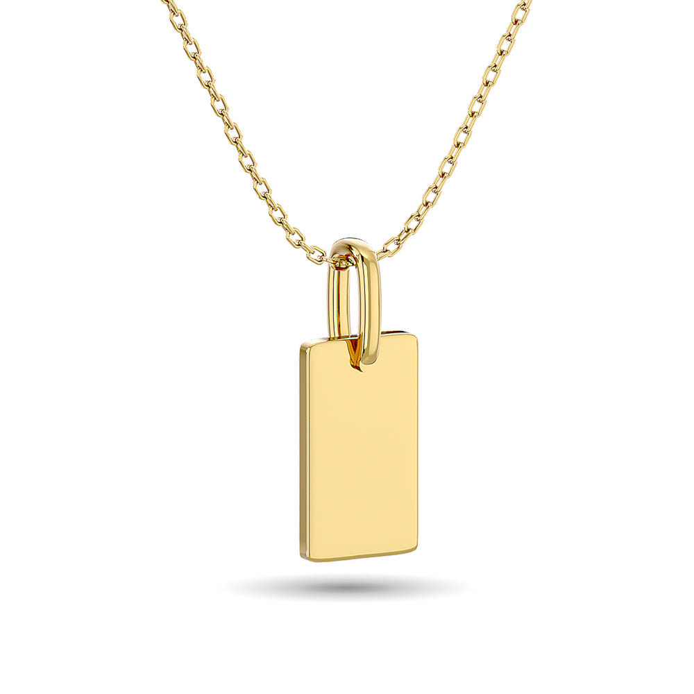 Diamond 1/10 ct tw Tag Pendant in 10K Yellow Gold