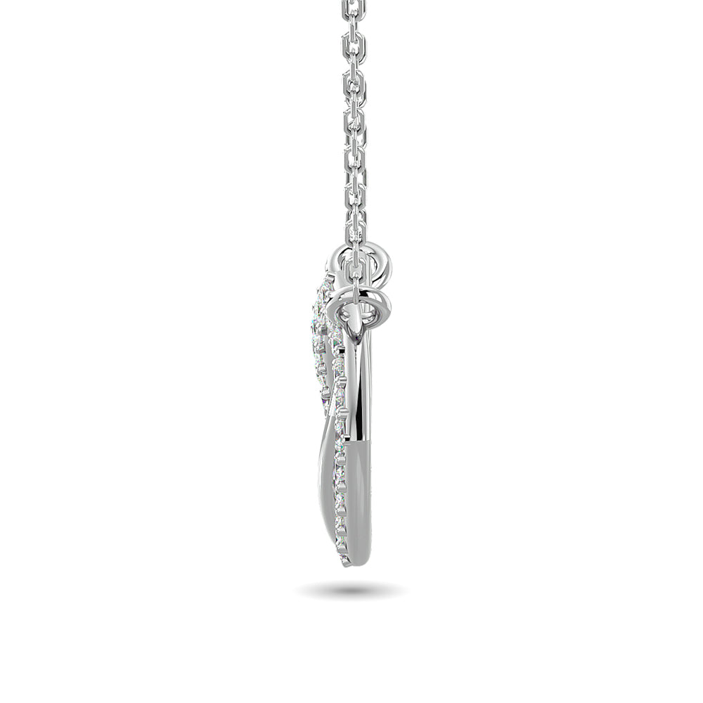 Diamond 1/6 ct tw Symatrical Square Necklace in 10K White Gold