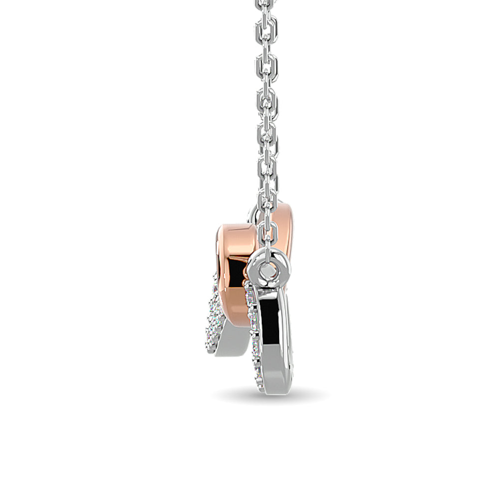 Two Tone Diamond Infinity Necklace 1/6 Ct Tw