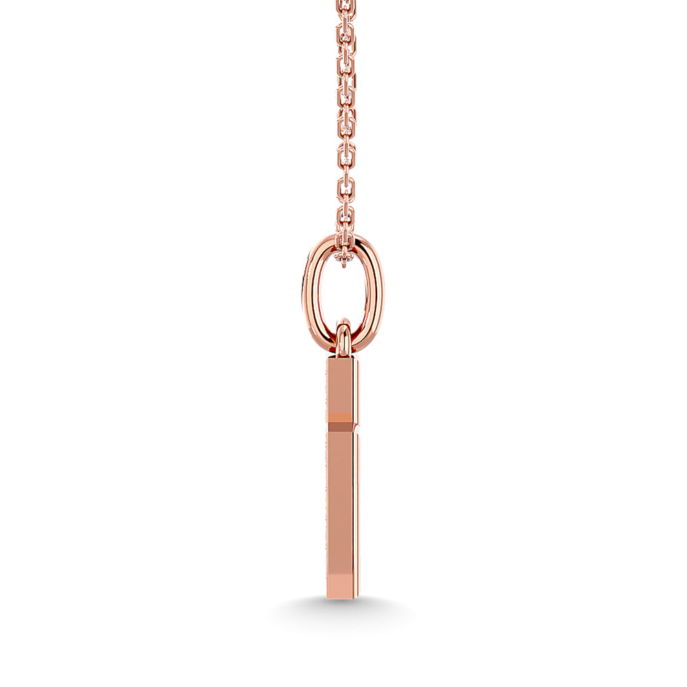 Diamond 1/10 Ct.Tw. Cross Pendant In 10K Rose Gold