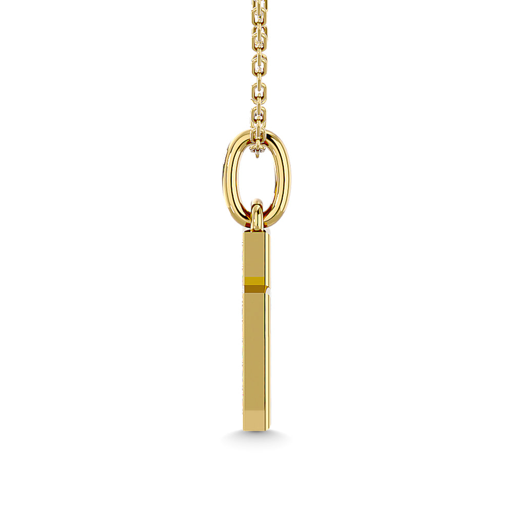 Diamond 1/10 Ct.Tw. Cross Pendant In 10K Yellow Gold