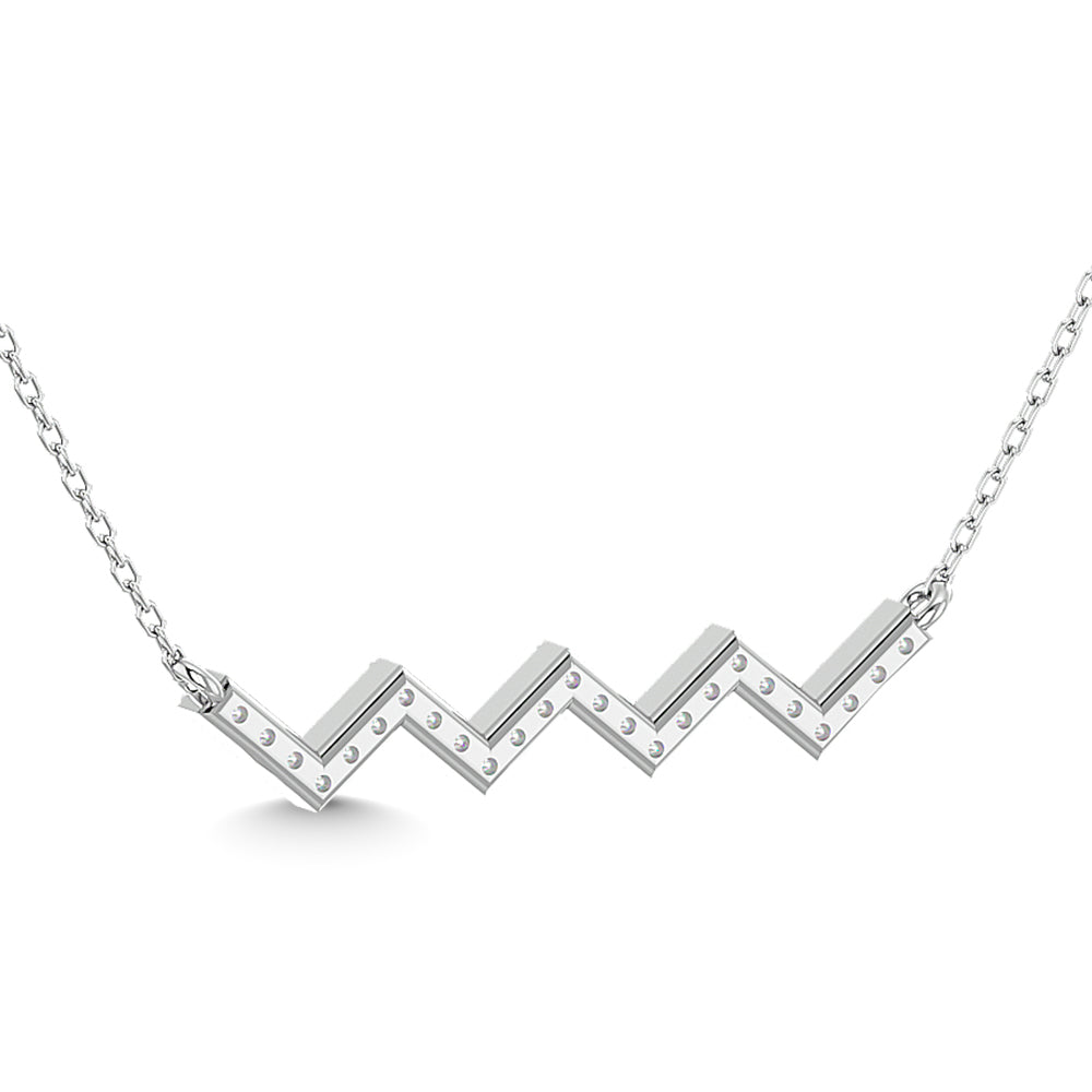Diamond 1/10 Ct.Tw. Fashion Necklace In 10K White Gold