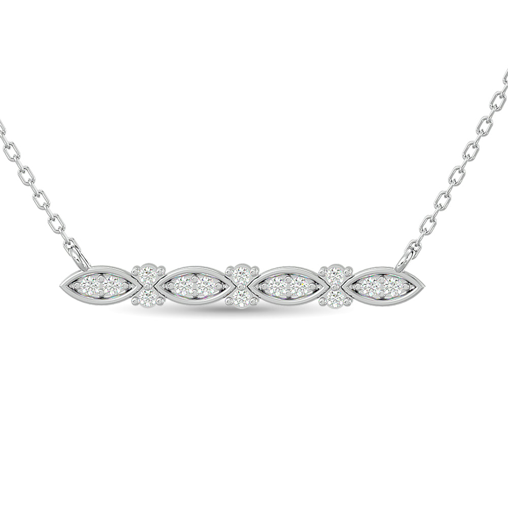 10KT WHITE GOLD 1/8CT TW DIAMOND NECKPIECE