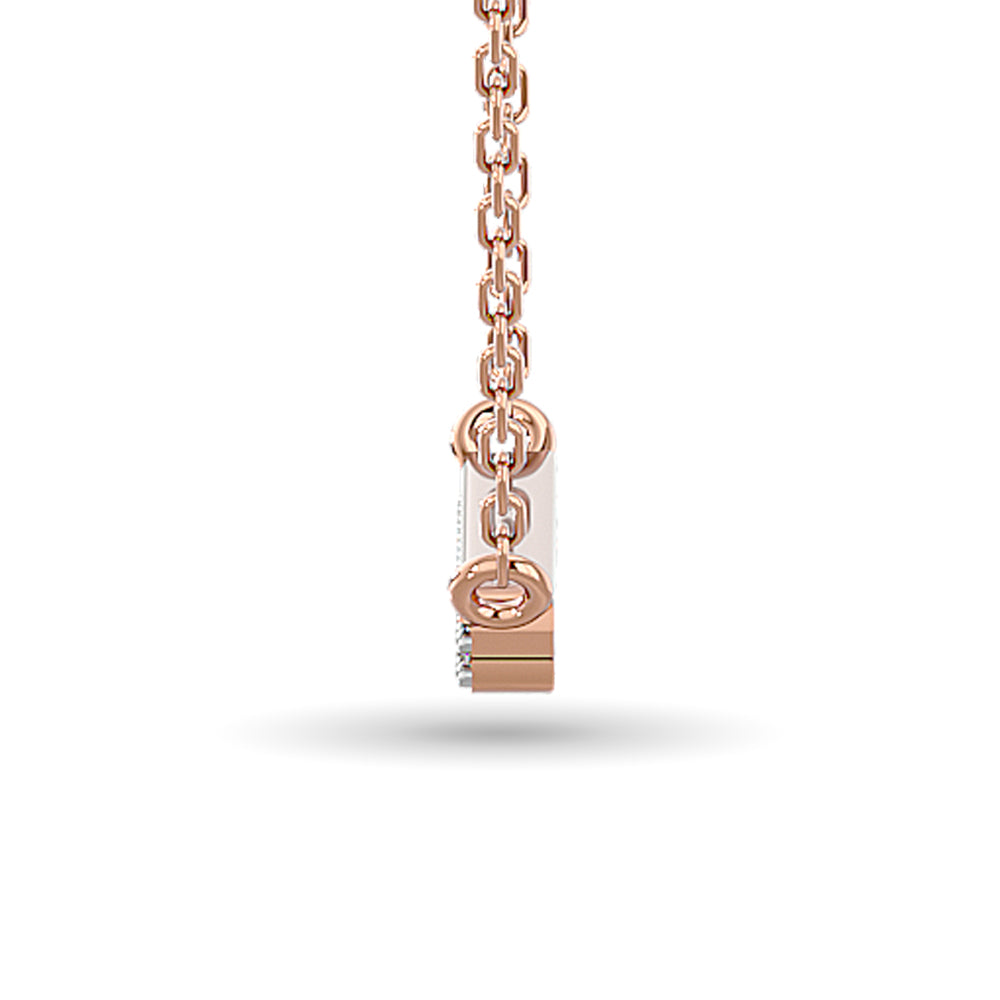 Diamond 1/6 Ct Tw Bar Necklace In 10K Rose Gold