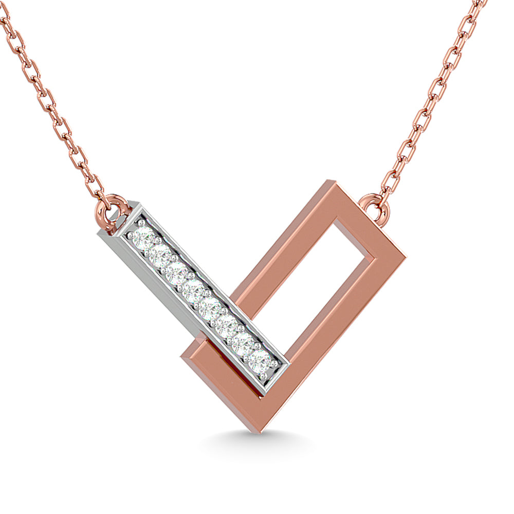 Diamond 1/10 Ct.Tw. Fashion Necklace In 10K Two Tone Gold